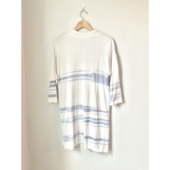 Pure Jill Long Line Duster Sweater Cardigan Linen Blend Kimono Lagenlook Size M - Picture 4 of 5